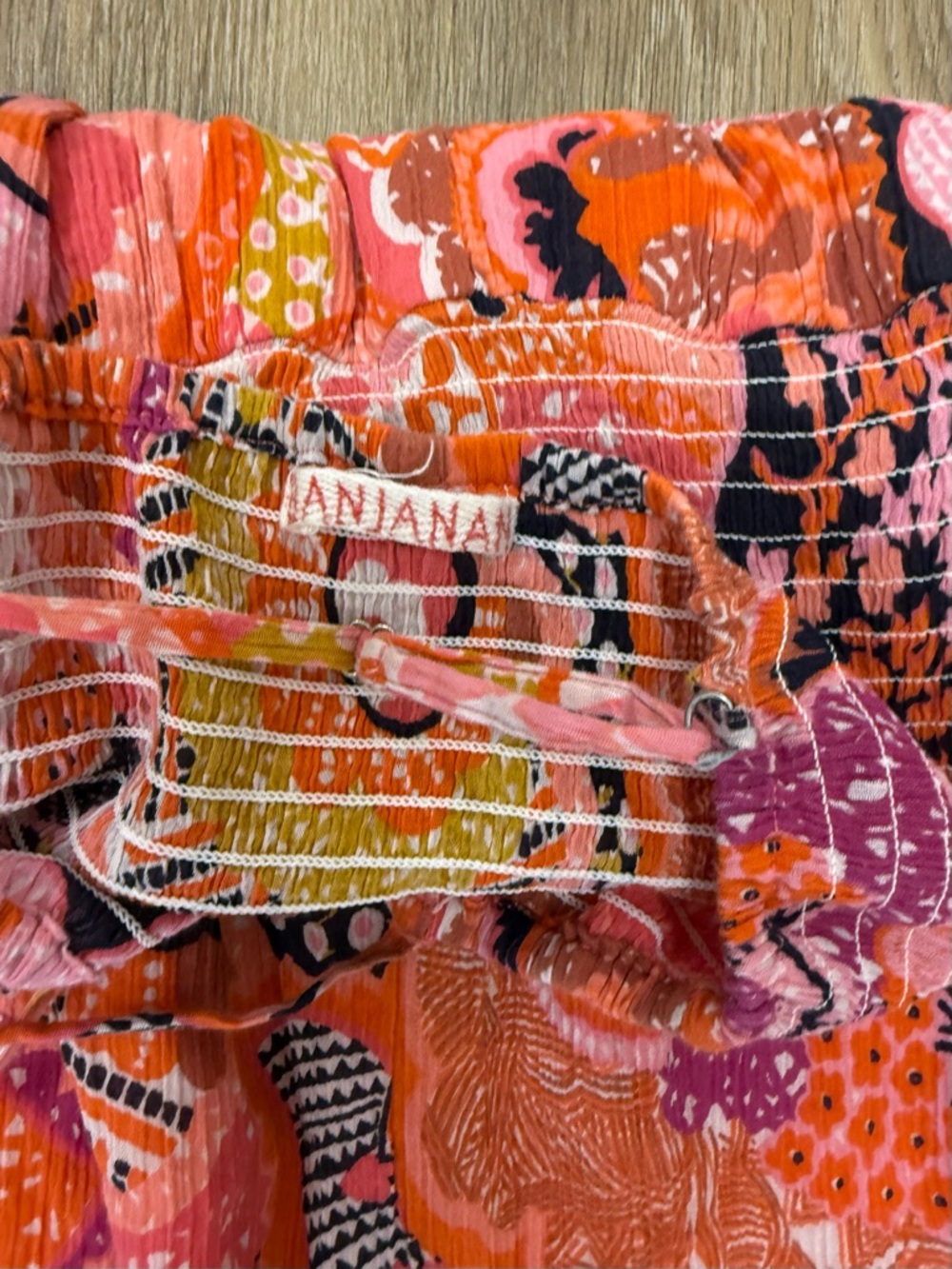 Banjanan Pink & Orange Floral Smocked Dress - M - Picture 8 of 16